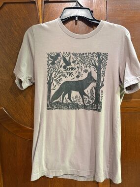 Artsy fox t-shirt, dusty mauve, size medium